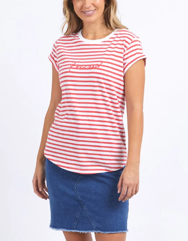 Signature Stripe Tee - Cayenne & White Stripe