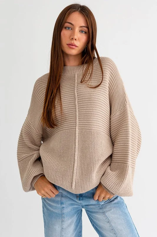 RIBBED KNIT SWEATER