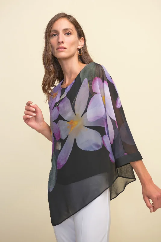 Joseph Ribkoff Lilac Print, Chiffon Top