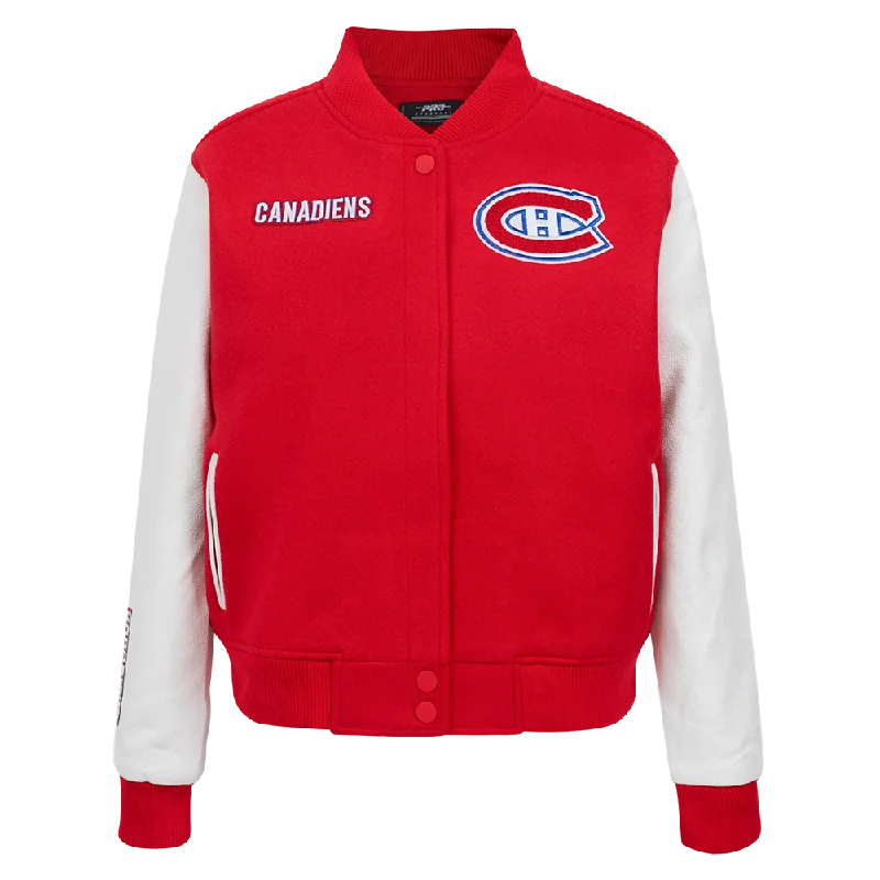 NHL MONTREAL CANADIENS CLASSIC WOMEN'S WOOL VARSITY JACKET (RED/WHITE)