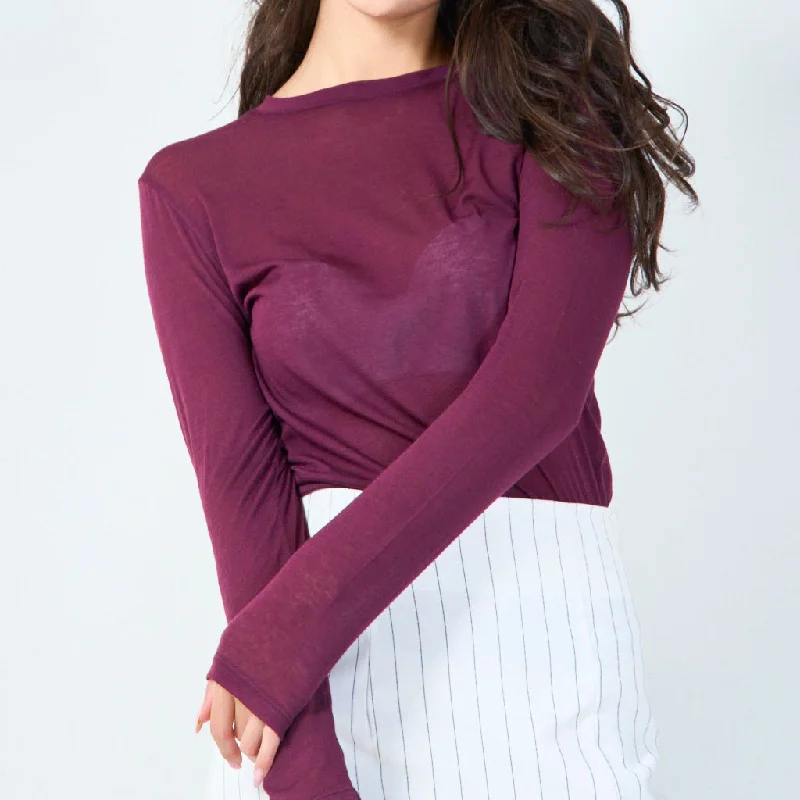 Basic round-neck long-sleeve top wholesale