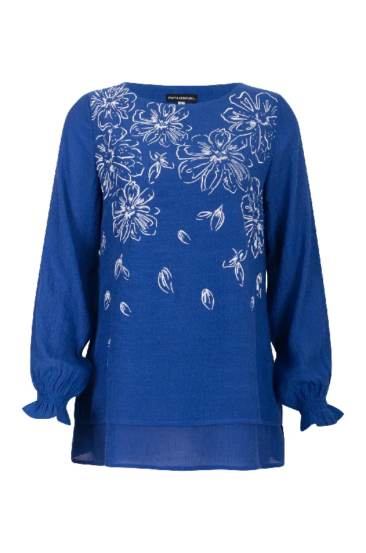 Viscose Blend double layer Tunic | ROYAL | 0131AR