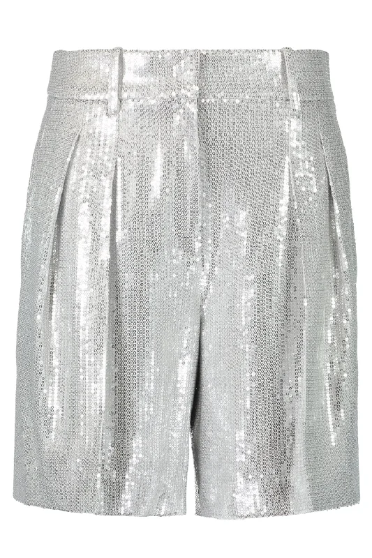 Sequin Pleated Shorts