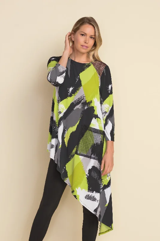 Joseph Ribkoff Neon Brushstroke Top