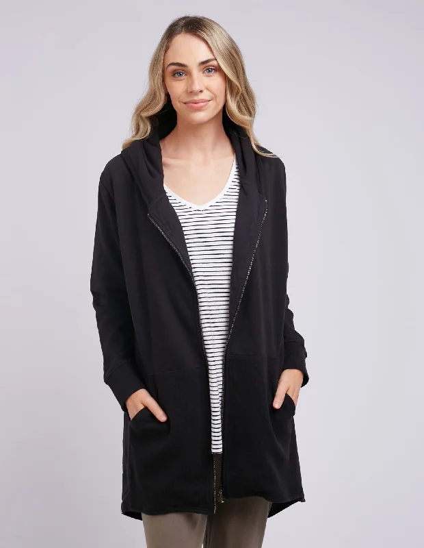 Stella Zip Hood Cardi Black