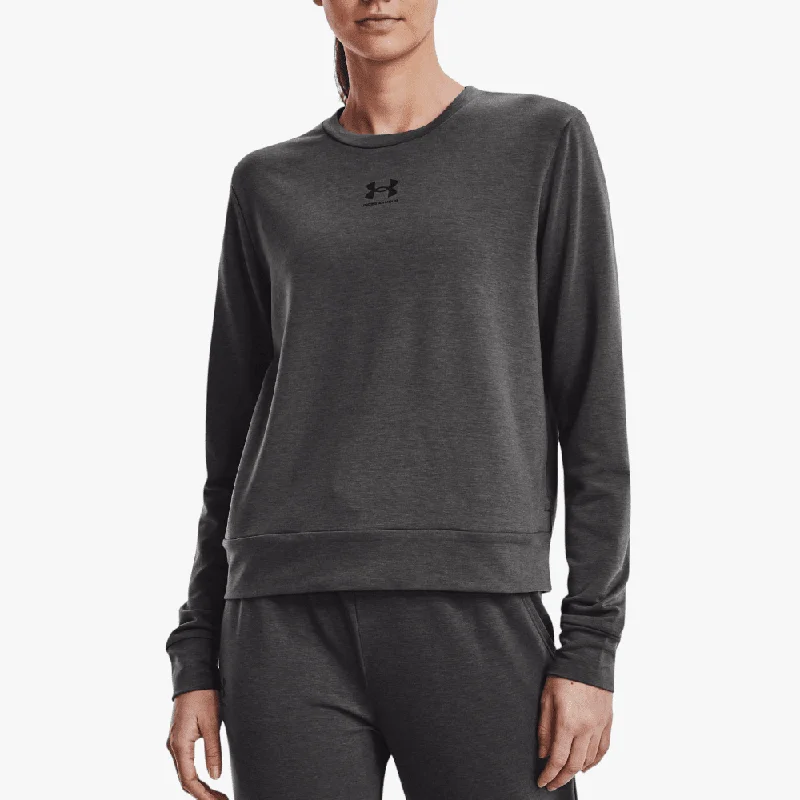 Under Armour Womens Rival Terry Crew Sweater 010 Grey