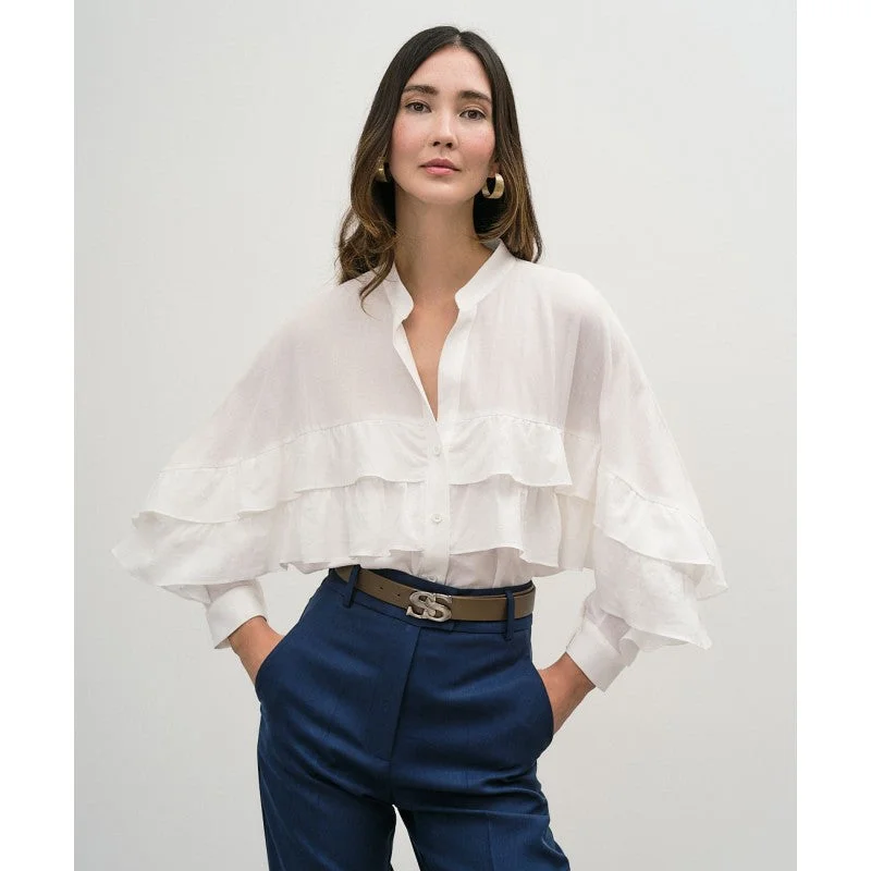 Access White Shirt With Ruffles