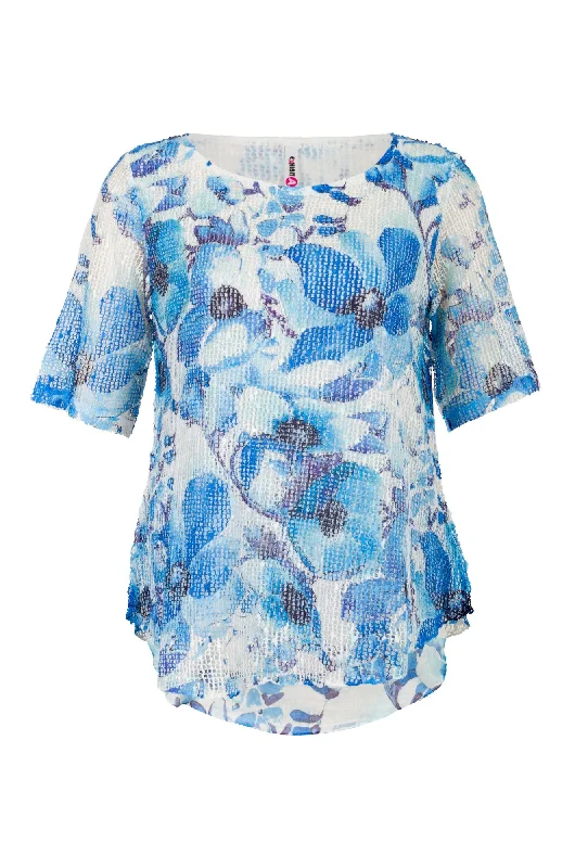 Mesh Overlay Tunic | Marine Flowers | 3971A1