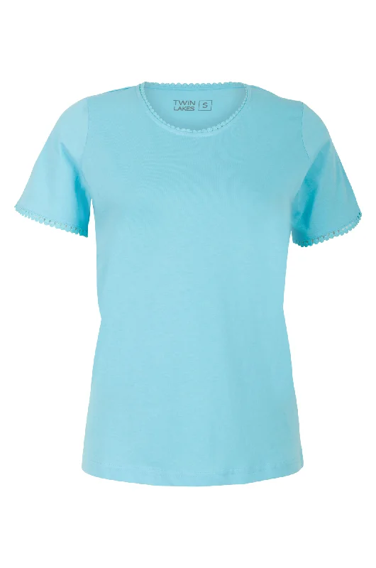 100% Cotton T Shirt | Aqua | 6004A1