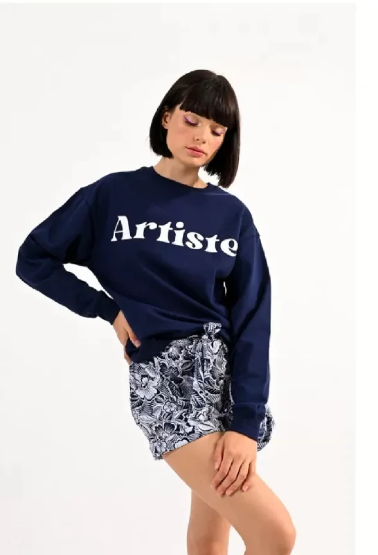 Molly Bracken Navy Blue Knitted Sweater