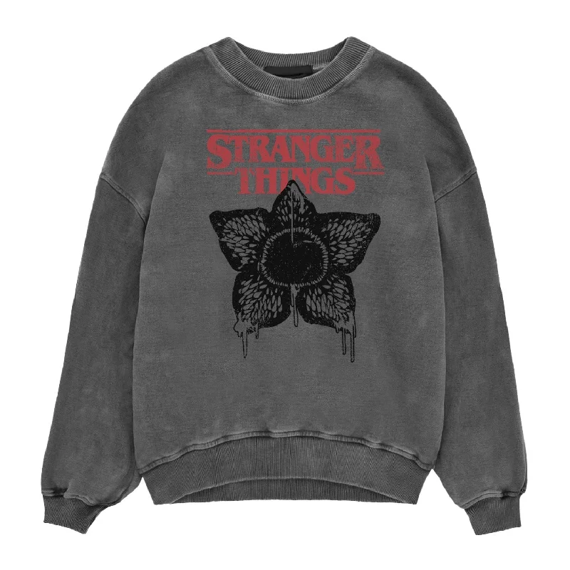 Netflix Stranger Things Horror Silhouette Acid Wash Unisex Sweatshirt