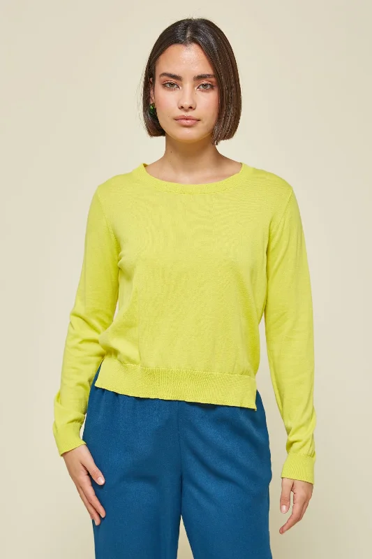 Md'M Cannon Jersey Knitted Lime Sweater