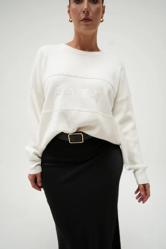 FAYT KNIT SWEATER WHITE