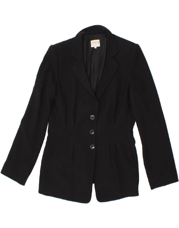 ARMANI COLLEZIONI Womens 3 Button Blazer Jacket IT 46 Large Black