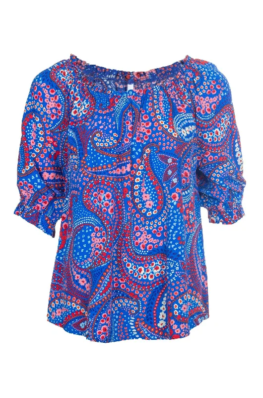 Top | Cobalt Red Paisley | 3339A1