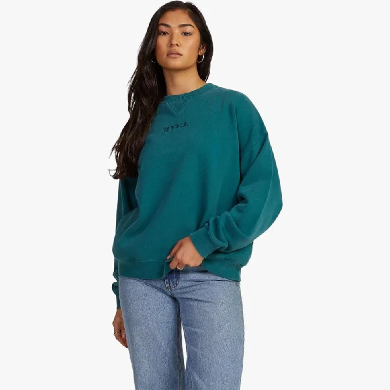 Rvca Womens Pocket Crew Sweater Atlantic