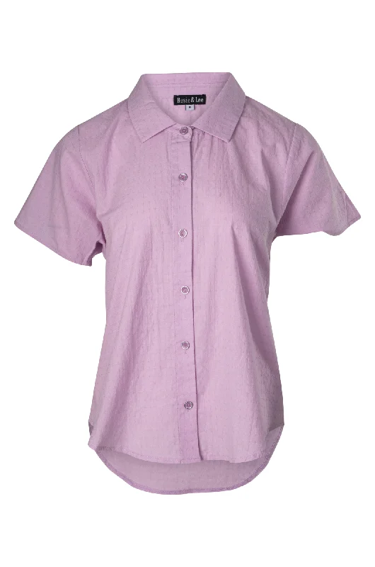 100% Cotton Textured Shirt | LILAC | 6104A1