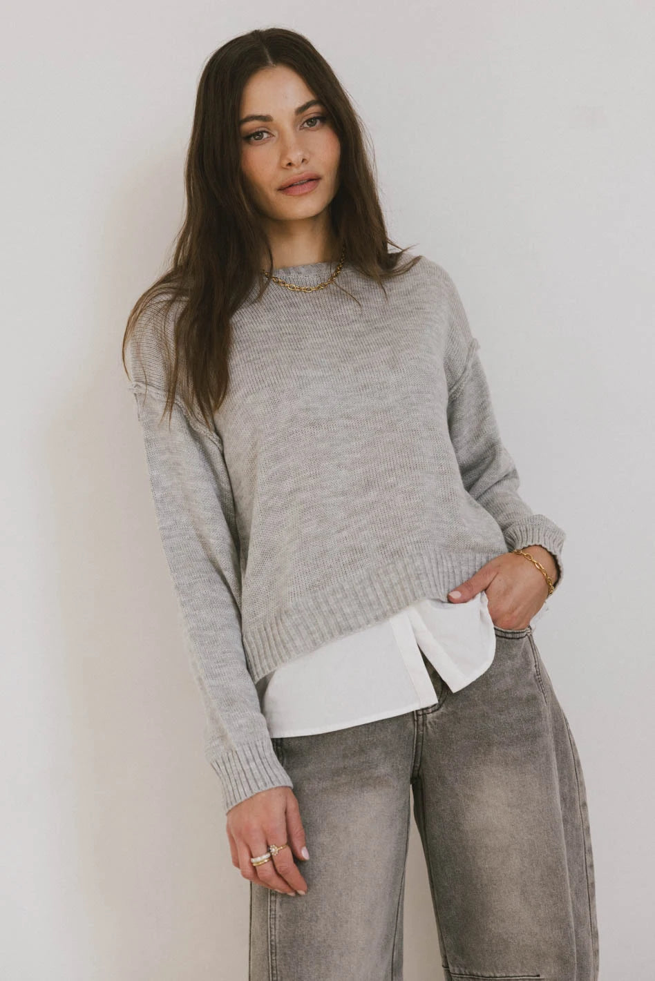 Marcel Knit Sweater in Grey - FINAL SALE