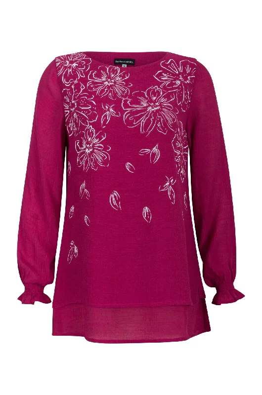 Viscose Blend double layer Tunic | FUCHSIA | 0131AR