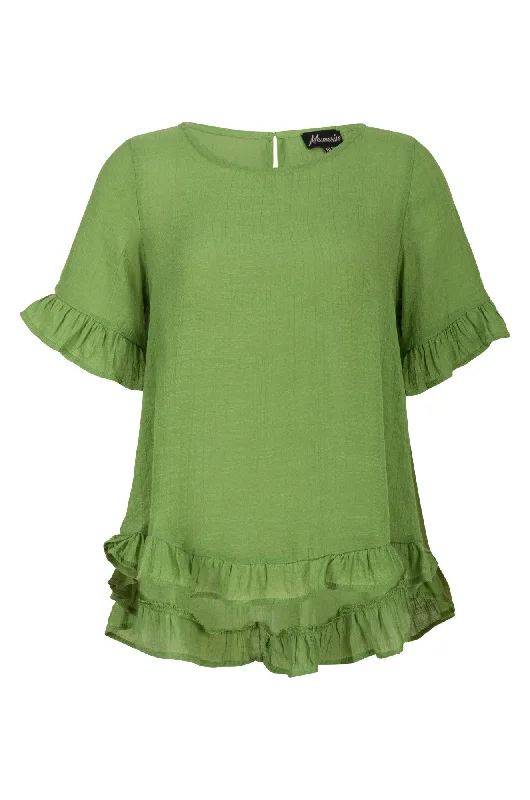 Top with sleeve and hem frills | Apple | 8823A1