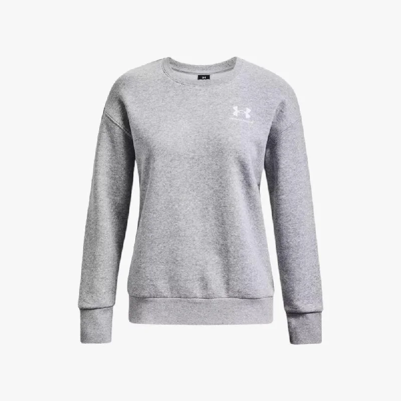 Under Armour Womens Essential Fleece Crew Sweater Grey 011