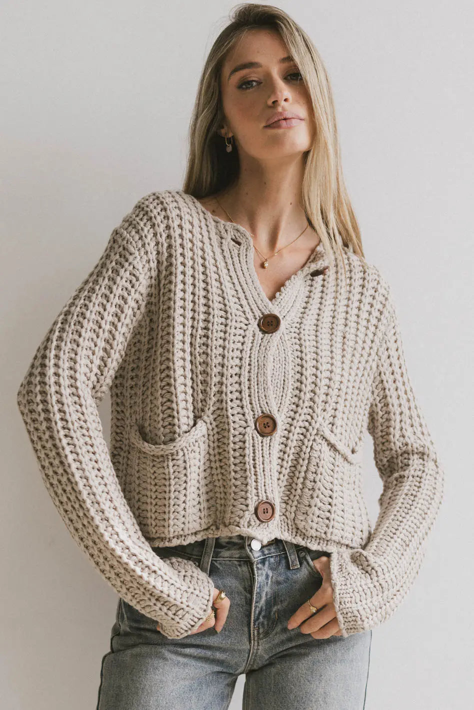 Luca Chunky Knit Sweater in Natural - FINAL SALE