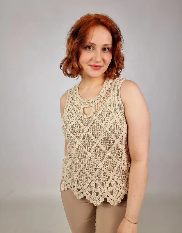 Molly Bracken Knitted Crochet Top